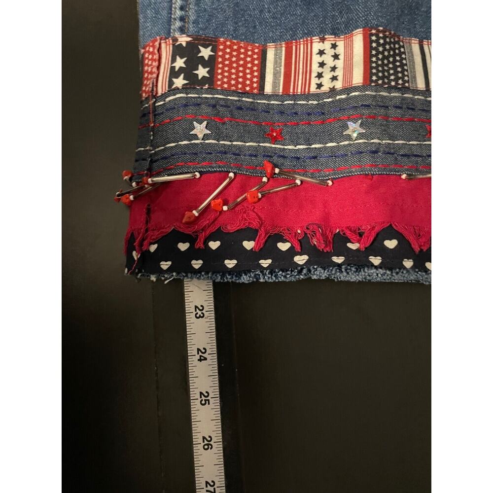 Vintage Bill Blass Womens Brittany Jeans Size 12 Stars Stripes Beaded USA 90s - Picture 7 of 8